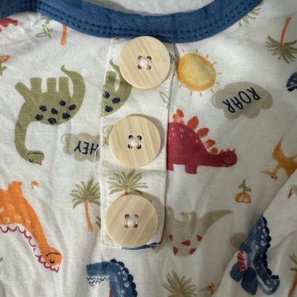 MILKBERRY Kids Bamboo Dinosaur Print Footie - Picture 2 of 4